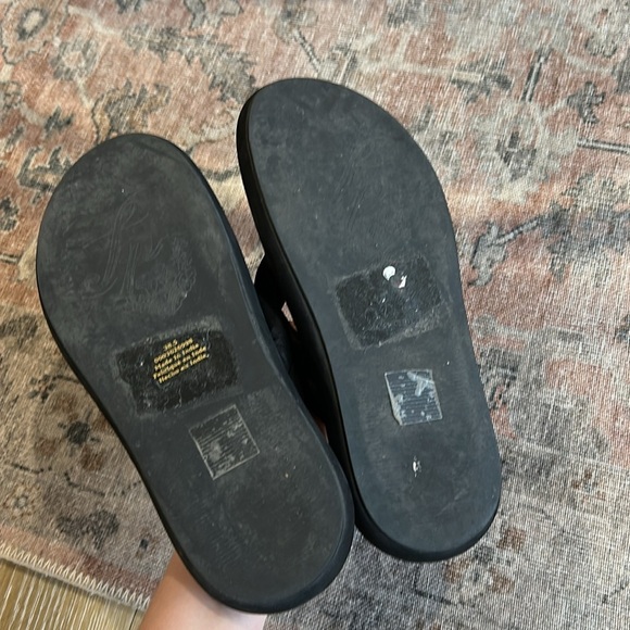 Free People Wonderland Chunky Padded Black Flip Flop Thong Sandals - Picture 6 of 7